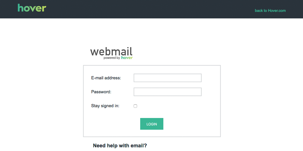 new hover webmail login