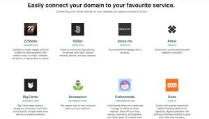 Easily connect your domain to your favorite service - icons to common web services